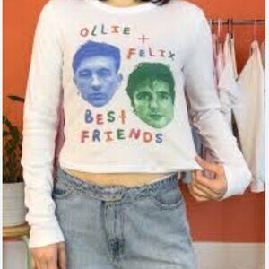 "Ollie and Felix best friends" Saltburn long sleeve baby tee Size Medium